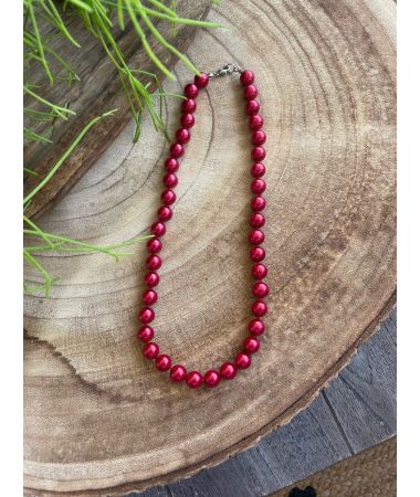 Ogrlica Red Pearls Mini / Red Pearls Mini Necklace