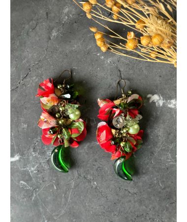 Uhani Red and Green Delight / Red and Green Delight Earrings