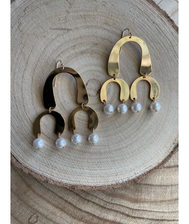 Uhani Gold Pearl Hills / Gold Pearl Hills Earrings