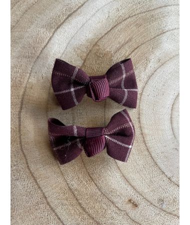 Večbarvne bordo pentljice za lase / Multicolor dark red hair bows