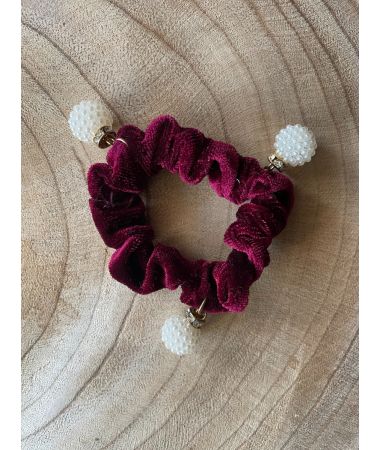 Elastika za lase biserni scrunchie