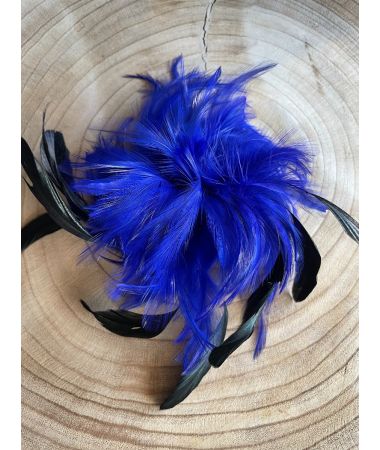 Sponka Zvitek iz recikliranega perja / Wrapped recycled feathers Clip