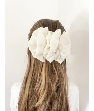 Sponka za lase iz blaga bela / Fabric Hairclip white