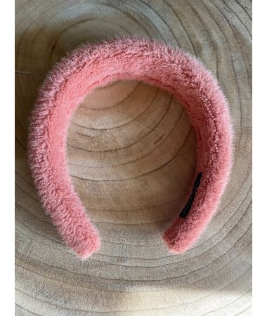 Obroč za lase kosmaten Roza / Pink furry hair band