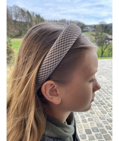 Obroč za lase Pepita Rjav / Pepita Hair Band Brown