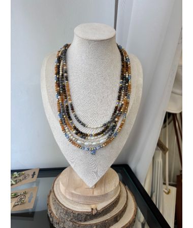 Ogrlica iz mešanih poldragih kamnov