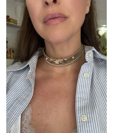 Ogrlica zlat choker z zvezdami