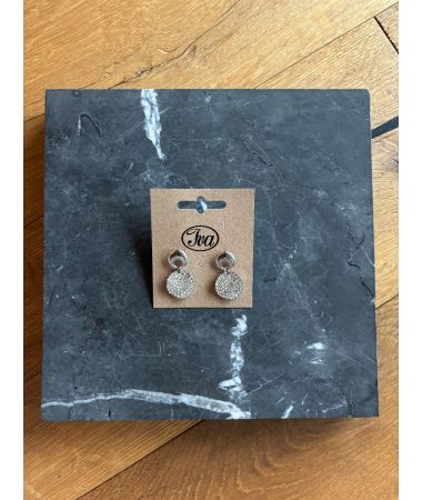 Uhani okrogli s kristalčki lunine mene