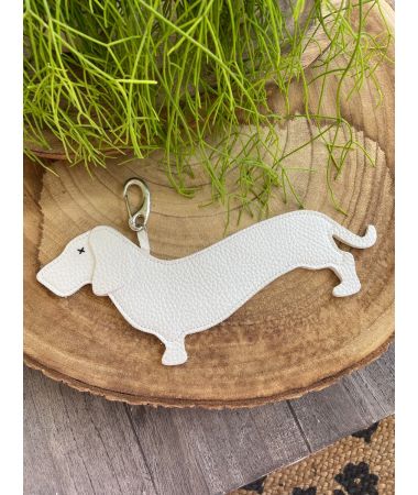 Obesek Jazbečar Bel / Dachshund Pendant White