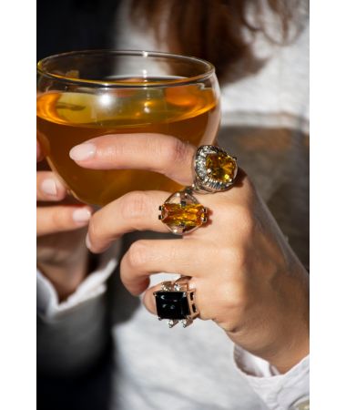 Prstan Rumen Kristal / Yellow Crystal Ring