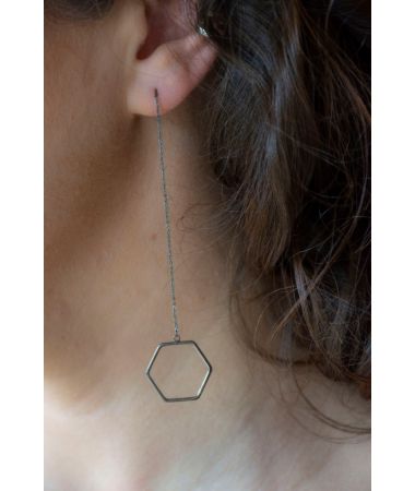 Uhani Hexagon Threader / Hexagon Threader Earrings