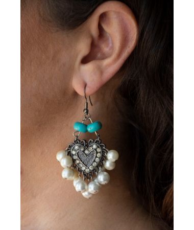 Uhani Paraiba Turqoise and Pearls / Paraiba Turquoise and Pearls Earrings