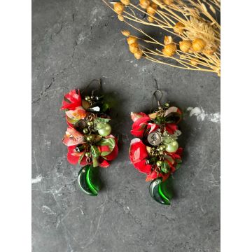 Uhani Red and Green Delight / Red and Green Delight Earrings