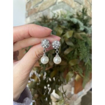 Uhani Ezerna Pearl Crystal / Eternal Pearl Crystal Earrings