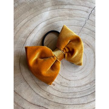 Žametna pentlja za lase Rumena / Velvet hair bow Yellow 