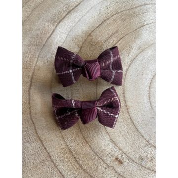 Večbarvne bordo pentljice za lase / Multicolor dark red hair bows