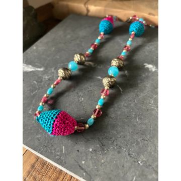 Ogrlica Knitted Rainbow / Knitted Rainbow Necklace