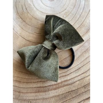 Žametna pentlja gumica za lase / Velvet Hair elastic bow Green