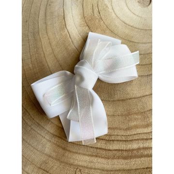 Sponka za lase White Bow / White Bow Hair clip