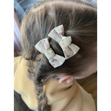 Večbarvne Bež Pentljice za lase / Multicolor Beige Hair Bows