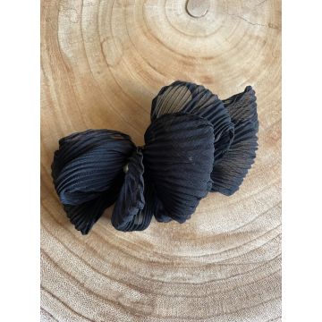 Sponka za lase iz blaga in perl črna / Fabric and pearls hairclip black