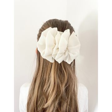 Sponka za lase iz blaga bela / Fabric Hairclip white
