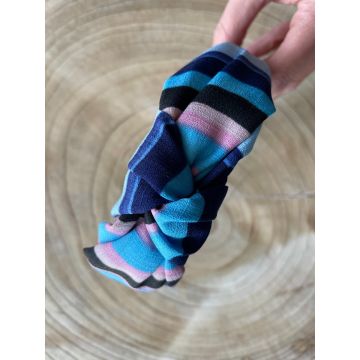 Črtast obroč z vozlom / Knotted Stripped Hair Band