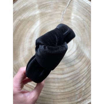 Obroč z vozlom črn / Knotted Hair Band Black