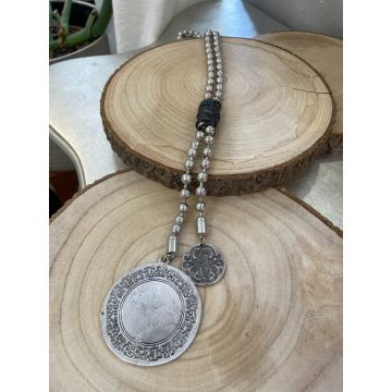 Dolga ogrlica Silver Rattan / Long Necklace Silver Rattan