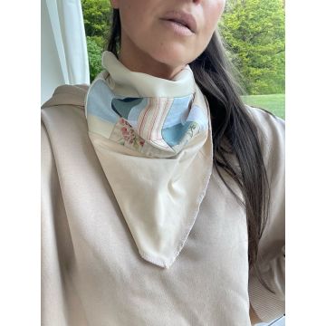 Predelana ovratna rutka iz različnih naravnih materialov Sunrise / Upcycled Neckerchief Sunrise