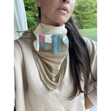 Predelana ovratna rutka iz različnih naravnih materialov Bobby / Upcycled Neckerchief Bobby