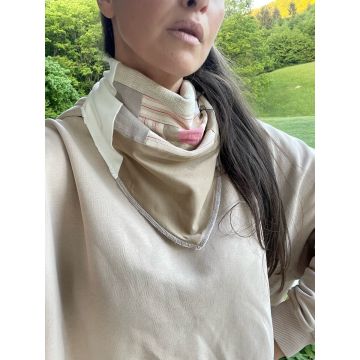 Predelana ovratna rutka iz različnih naravnih materialov Dusty Rose / Upcycled Neckerchief Dusty Rose