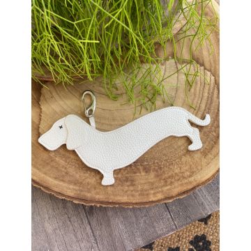 Obesek Jazbečar Bel / Dachshund Pendant White