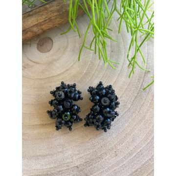 Uhani Black Ball Huggies / Black Ball Huggies Earrings