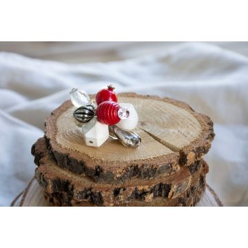 Prstan Beaded Stone & Glass / Beaded Stone & Glas Ring