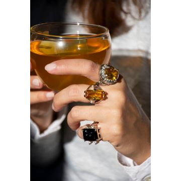 Prstan Rumen Kristal / Yellow Crystal Ring