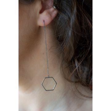 Uhani Hexagon Threader / Hexagon Threader Earrings