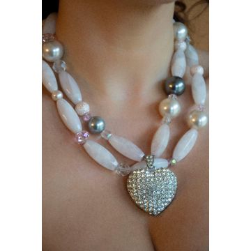 Ogrlica Heart of Rose Stone / Heart of Rose Stone Necklace