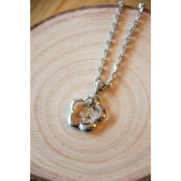 Ogrlica Silver Crystal Rose / Silver Crystal Rose Necklace