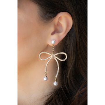 Uhani Pearl Bow / Pearl Bow Earrings